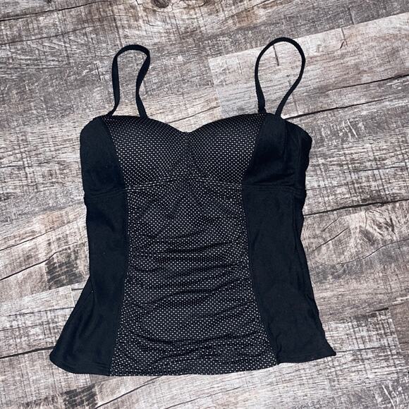 Jantzen size 6 tanking. Tummy control black with polka dot. - Picture 1 of 4